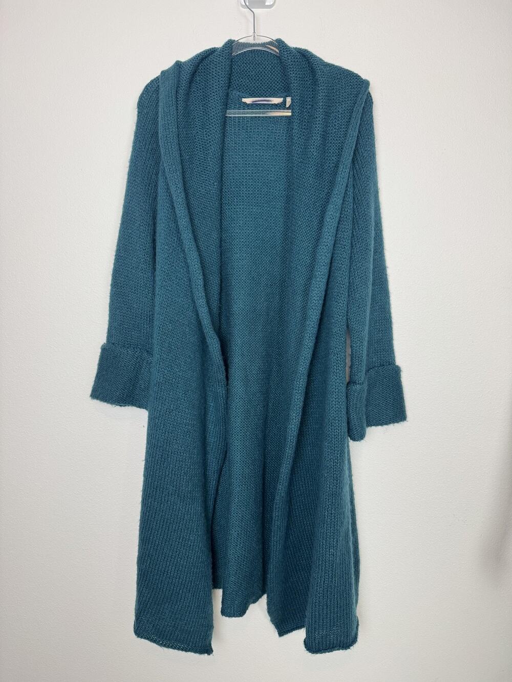 Soft Surroundings Cardigan Sweater Womens Medium Teal Green Mohair Duster